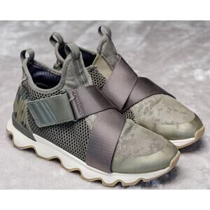 Sorel Kinetic Sneak Green Camo Hiking Sneakers Womens Size 8 EU 39 NL3569-365